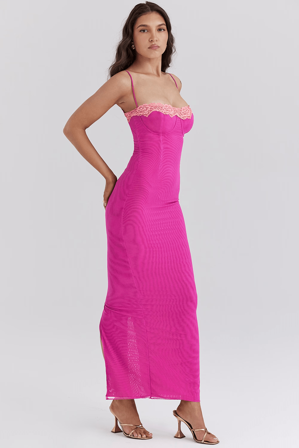 Faylinn | Lace Slit Maxi Dress