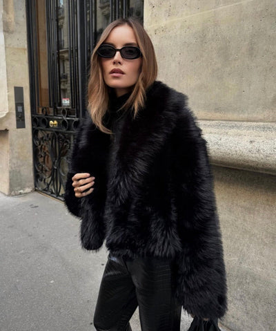 Emelia Miles | Black Fur Coat