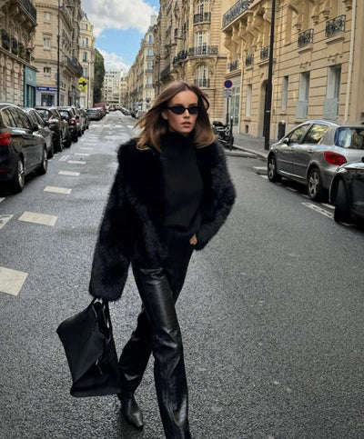 Emelia Miles | Black Fur Coat
