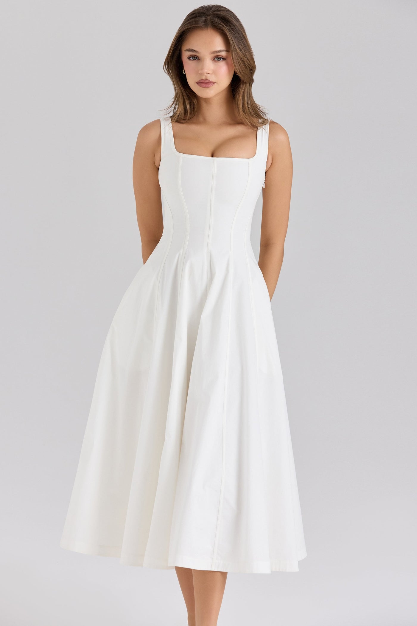 Lace Corset Midi Dress
