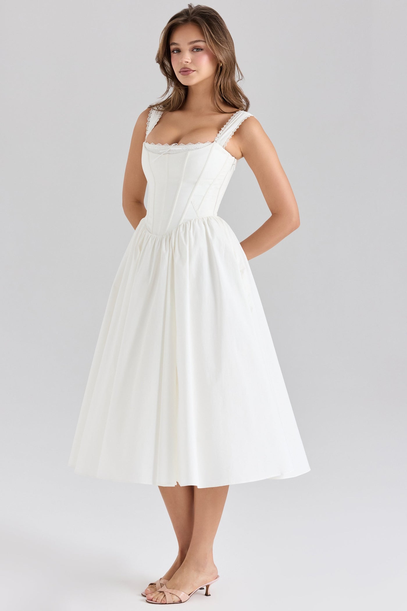 Lace Corset Midi Dress