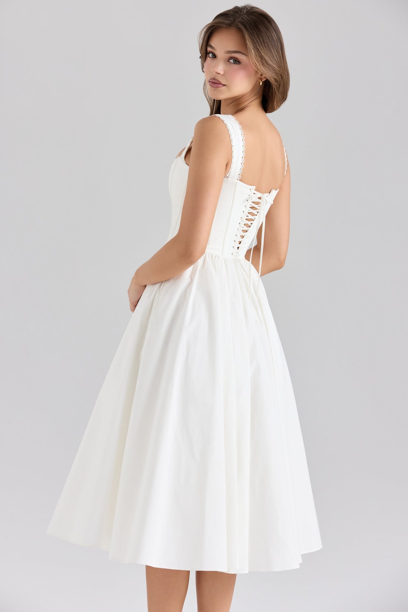 Lace Corset Midi Dress