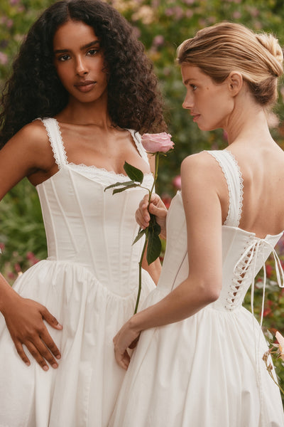 Lace Corset Midi Dress