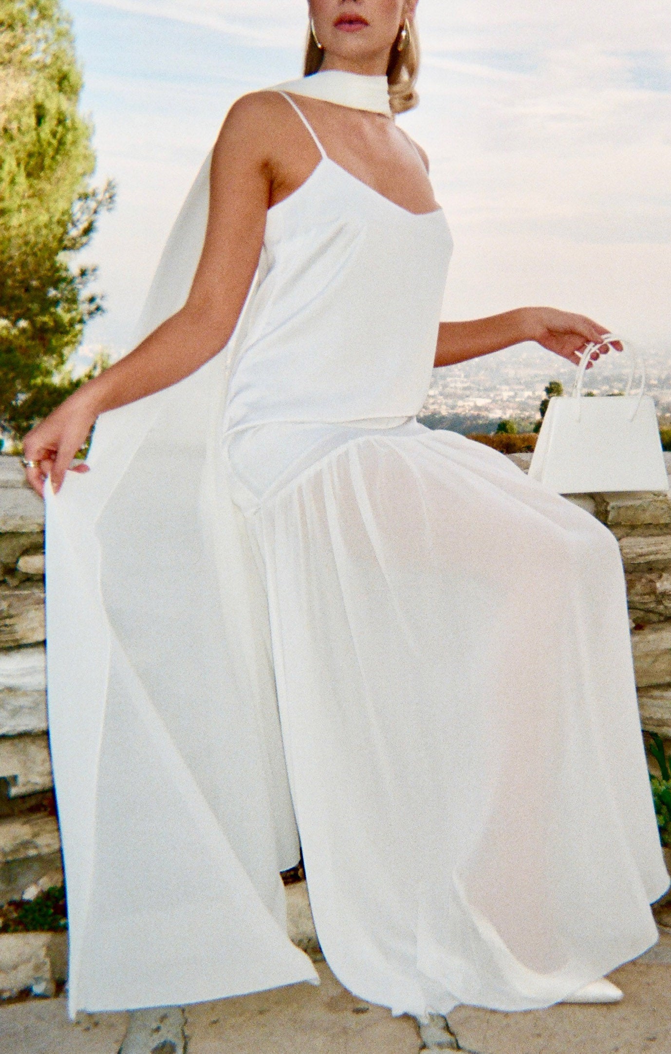Sheer Maxi Dress - Scarf