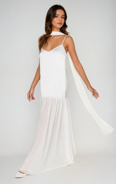 Sheer Maxi Dress - Scarf