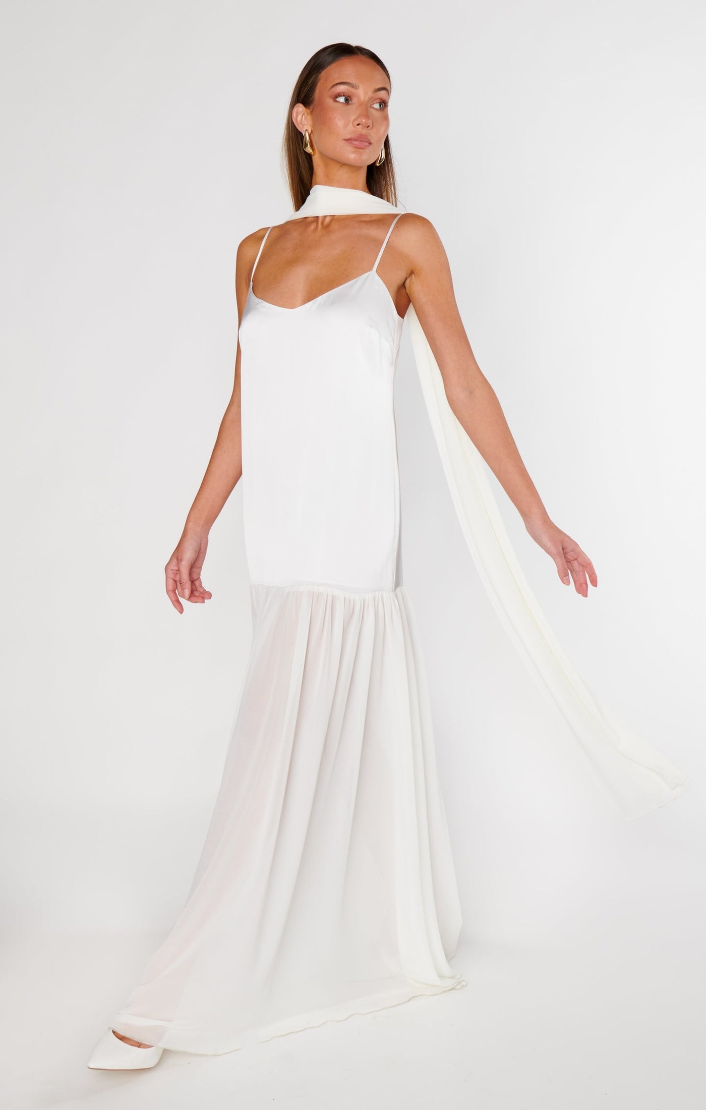 Sheer Maxi Dress - Scarf