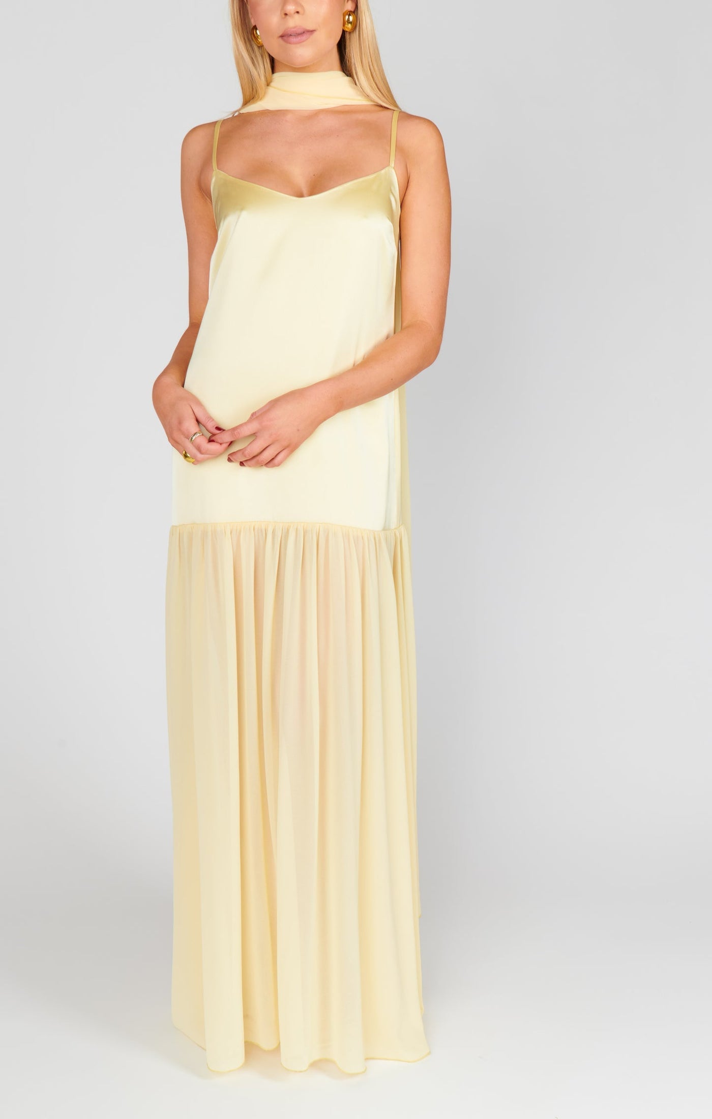 Sheer Maxi Dress - Scarf