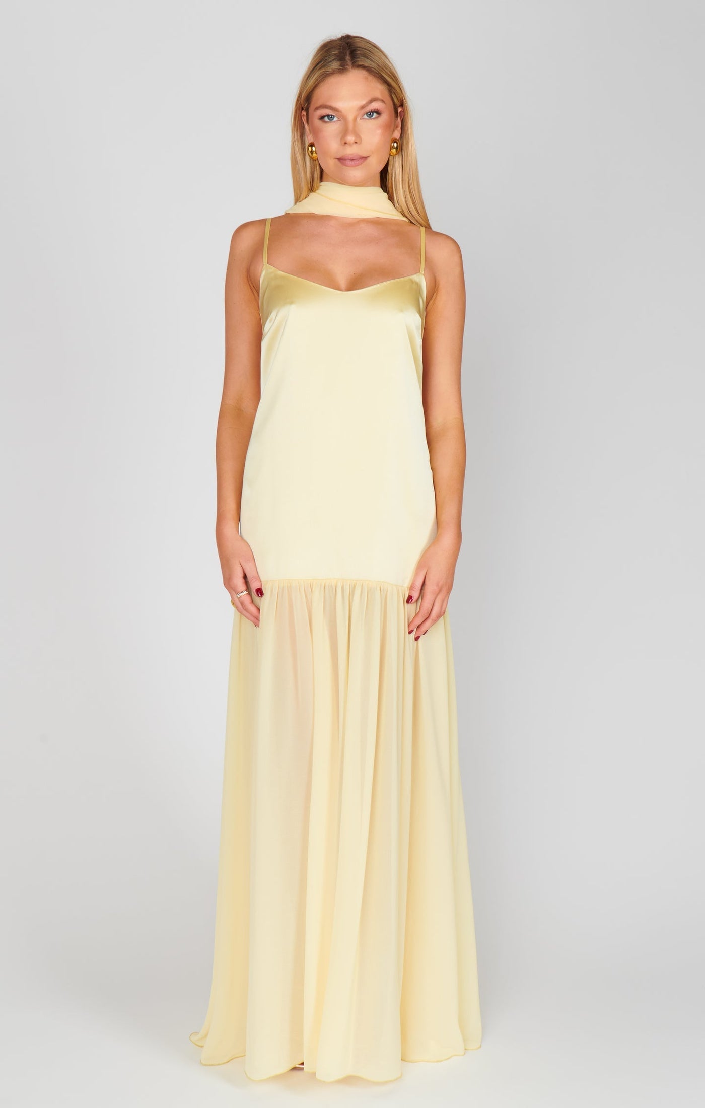 Sheer Maxi Dress - Scarf