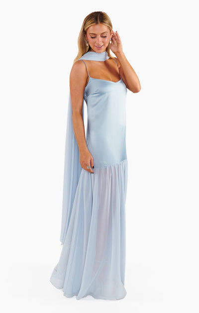 Sheer Maxi Dress - Scarf