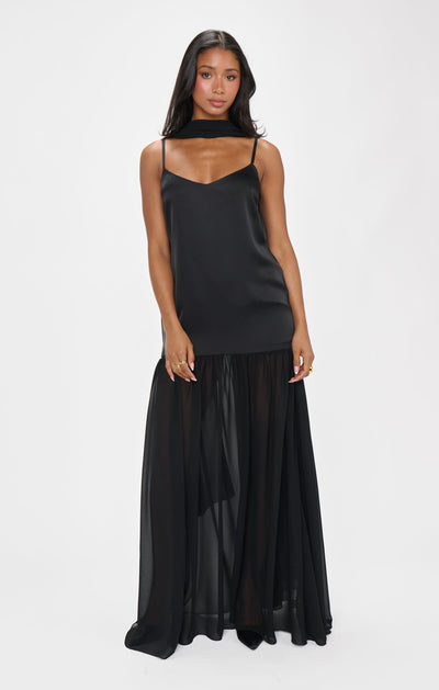 Sheer Maxi Dress - Scarf