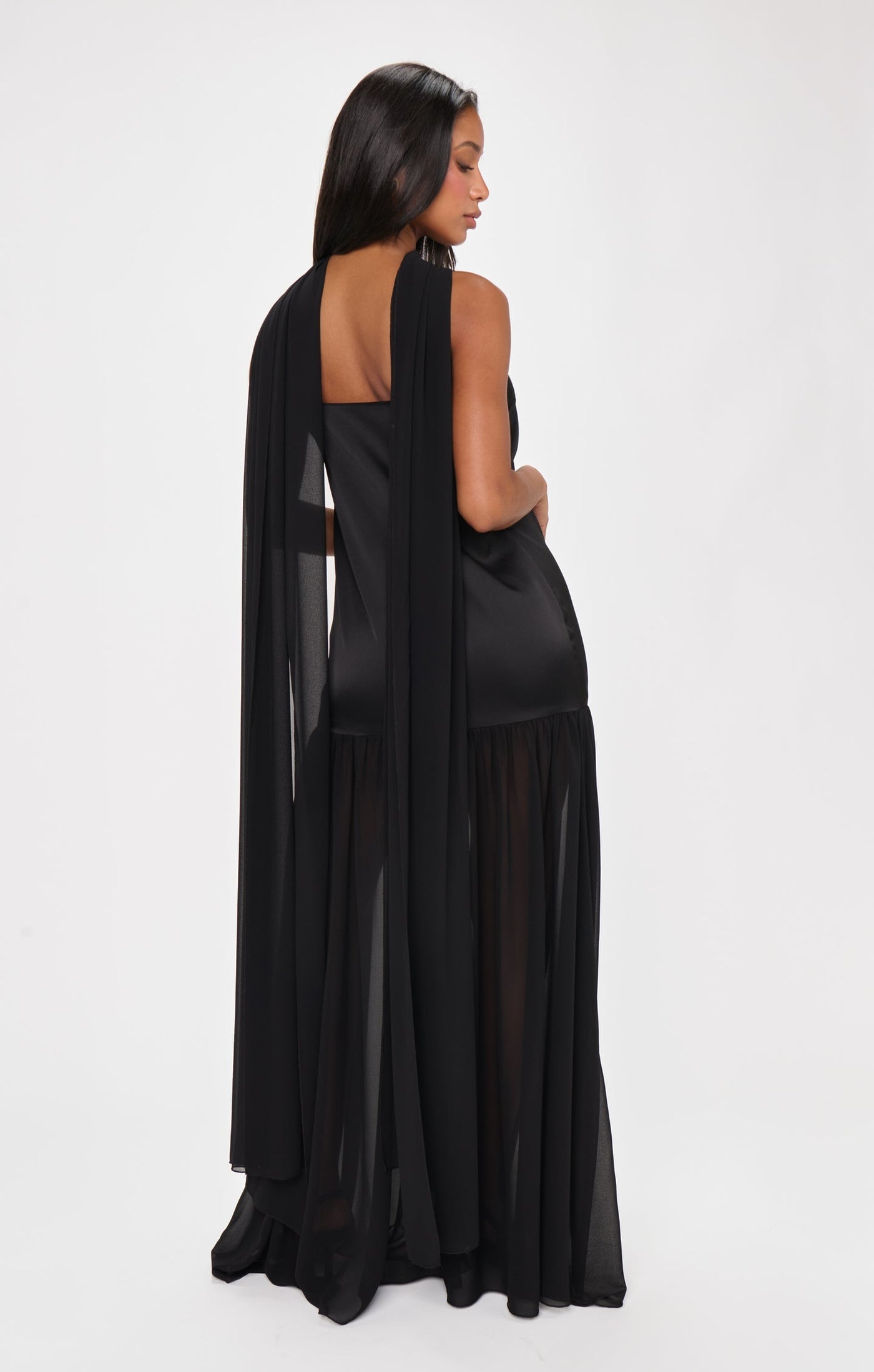 Sheer Maxi Dress - Scarf