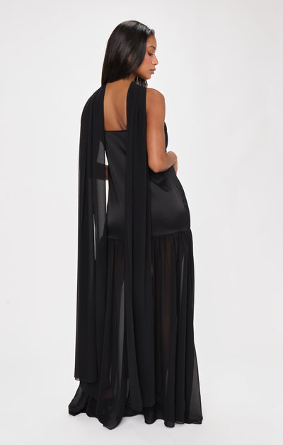 Sheer Maxi Dress - Scarf