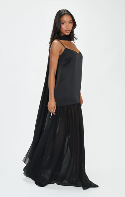 Sheer Maxi Dress - Scarf
