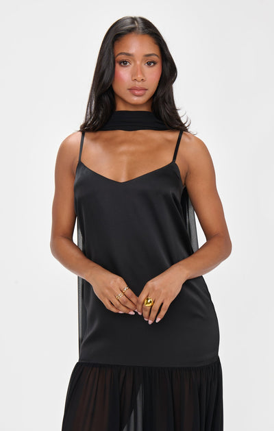 Sheer Maxi Dress - Scarf