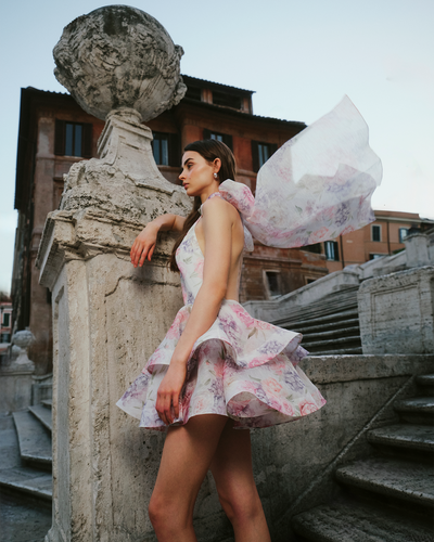 Bloom Bow Mini Dress