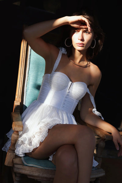 Ruffle Chiffon Mini Dress