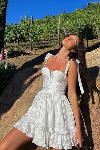 Ruffle Chiffon Mini Dress