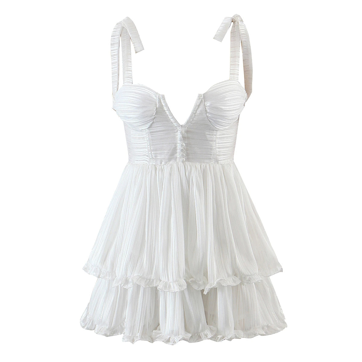 Ruffle Chiffon Mini Dress