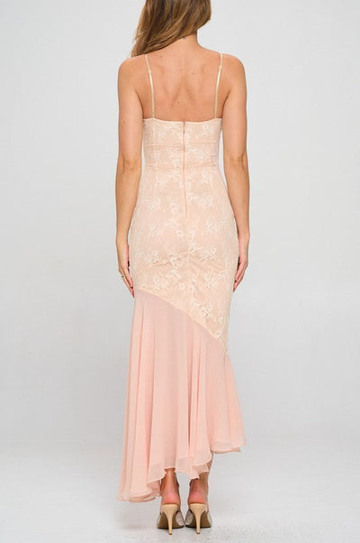 Asymmetrical Lace Gown