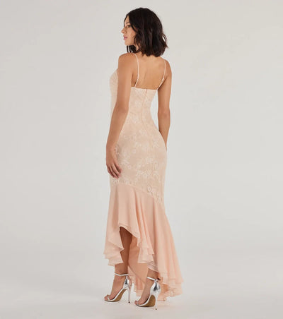Asymmetrical Lace Gown