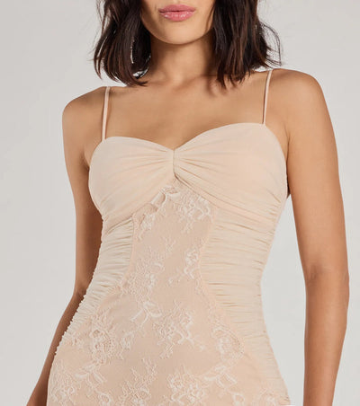 Asymmetrical Lace Gown - Serena