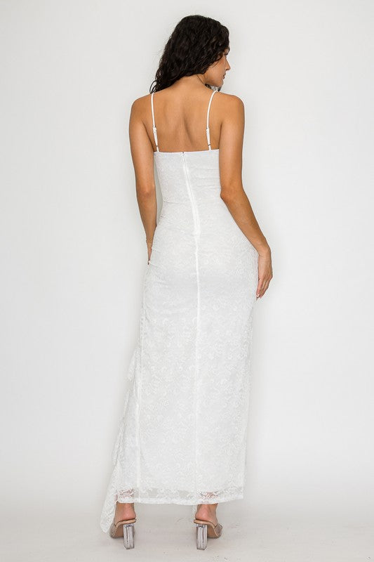 Lace Ruffle Maxi Dress