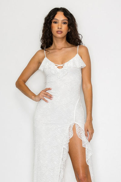 Lace Ruffle Maxi Dress
