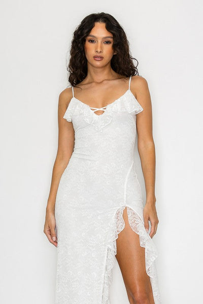 Lace Ruffle Maxi Dress