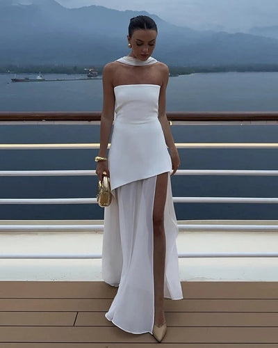 Slit Tulle Gown