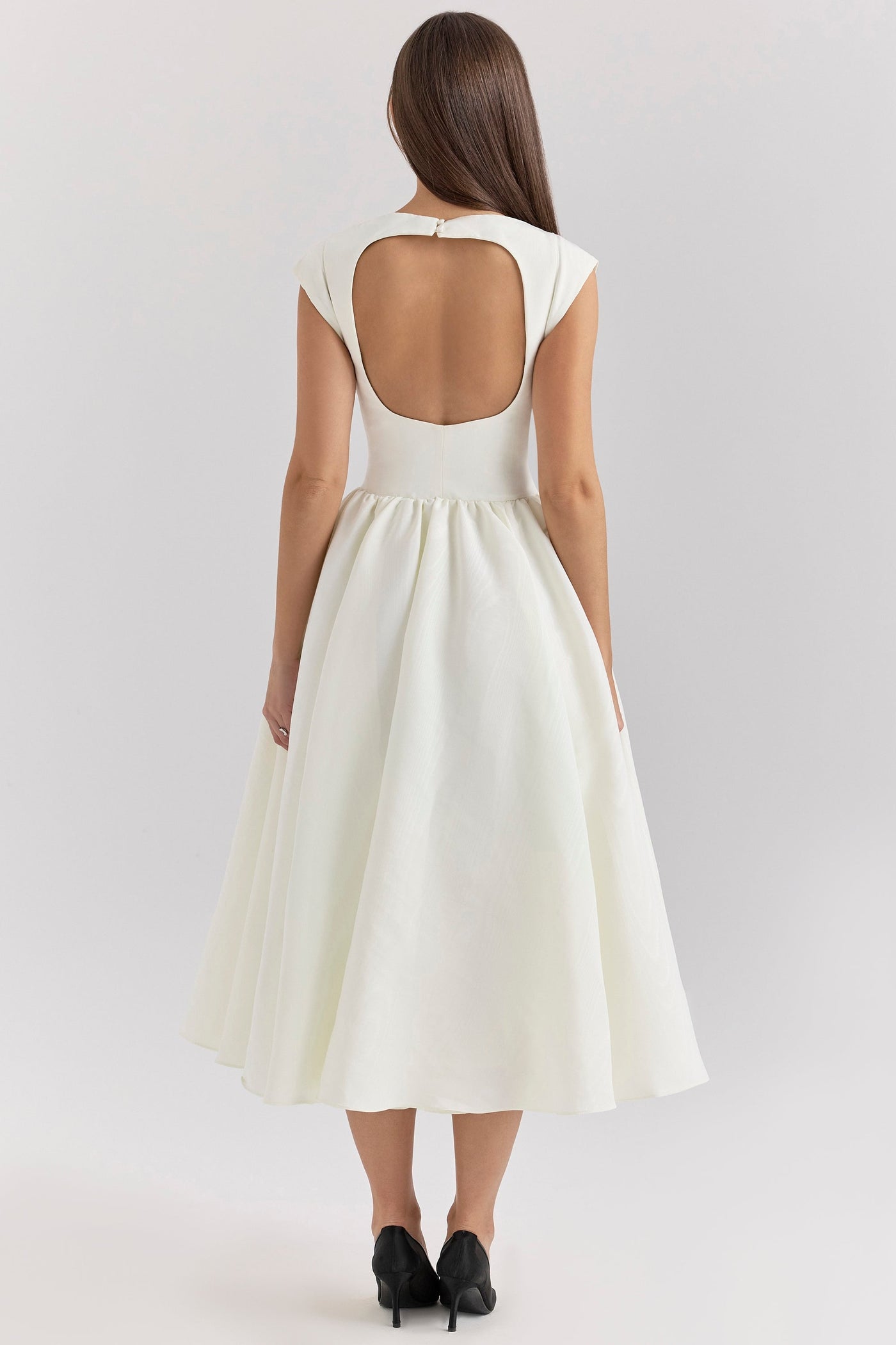 Backless Pleated Midi Dress - Evangeline