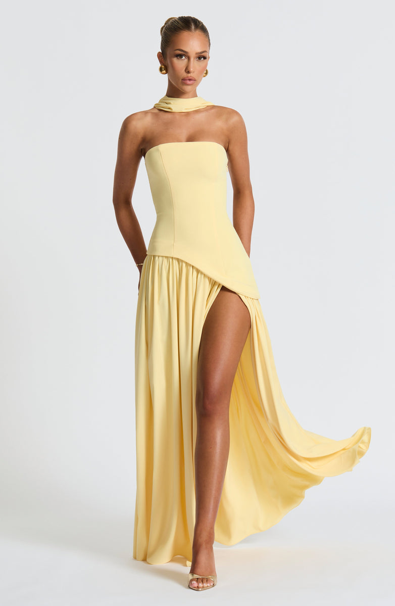 Slit Tulle Gown