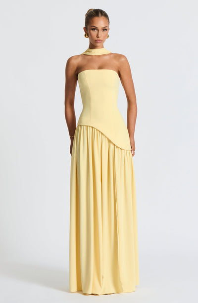 Slit Tulle Gown