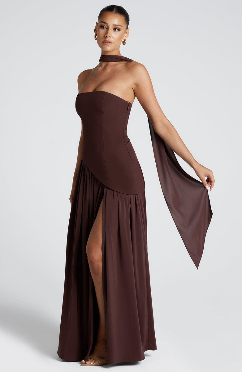 Slit Tulle Gown