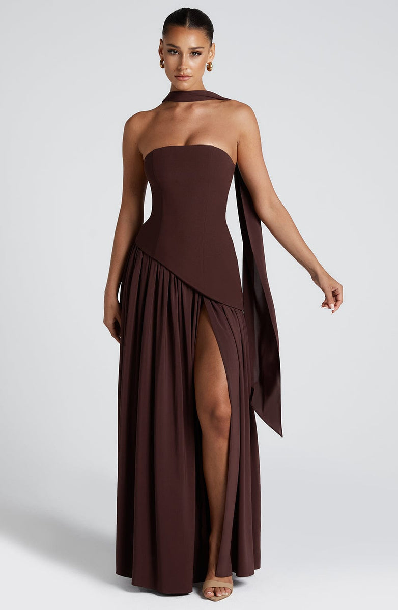 Slit Tulle Gown
