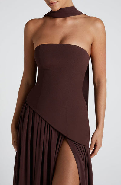 Slit Tulle Gown