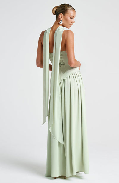 Slit Tulle Gown