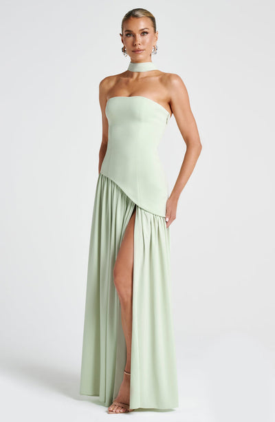 Slit Tulle Gown