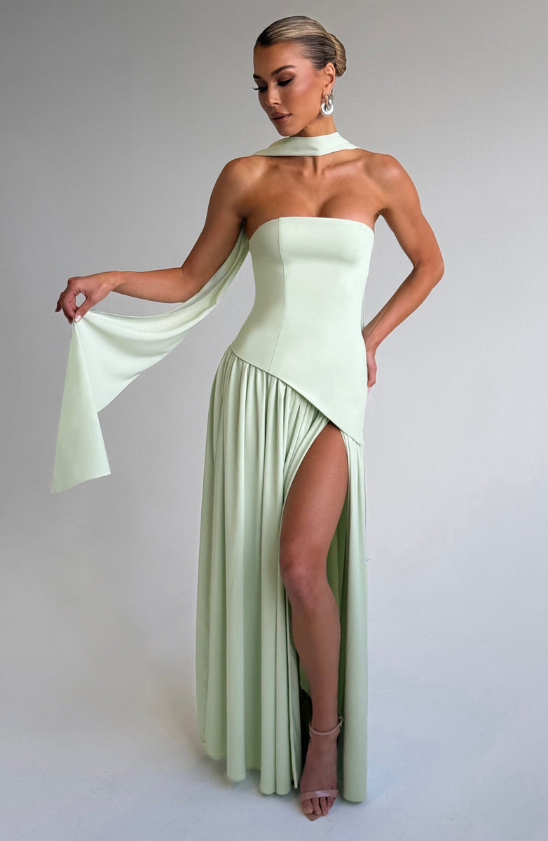 Slit Tulle Gown