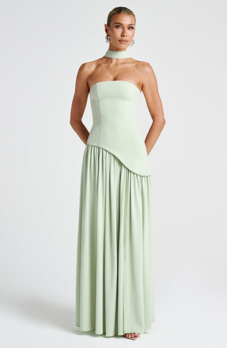 Slit Tulle Gown