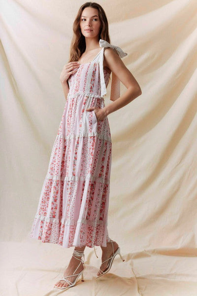 Floral Patchwork Midi Dress