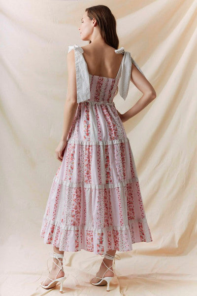 Floral Patchwork Midi Dress