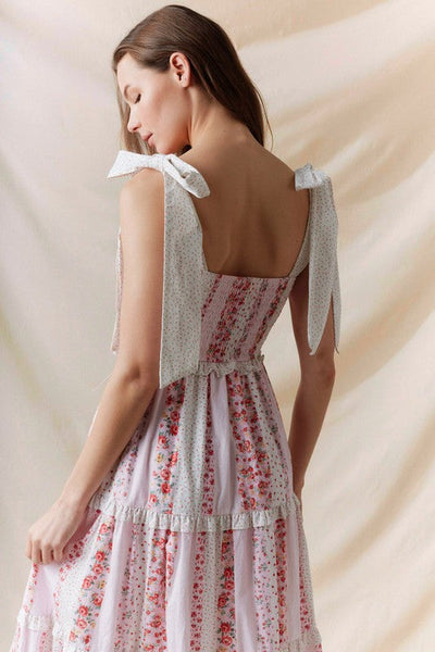 Floral Patchwork Midi Dress