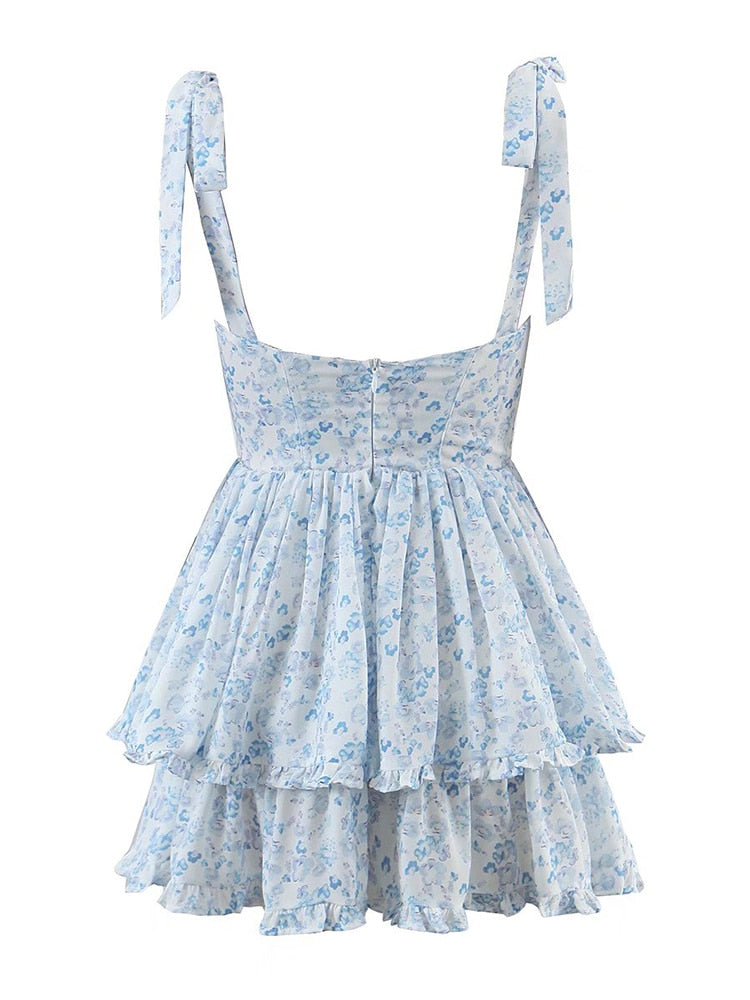 Ruffle Chiffon Mini Dress