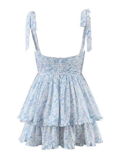 Ruffle Chiffon Mini Dress
