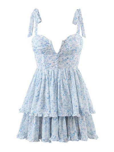 Ruffle Chiffon Mini Dress