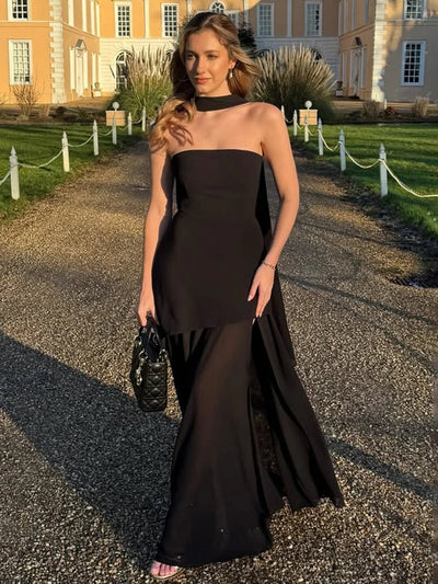 Slit Tulle Gown