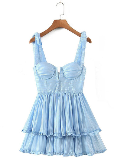 Ruffle Chiffon Mini Dress