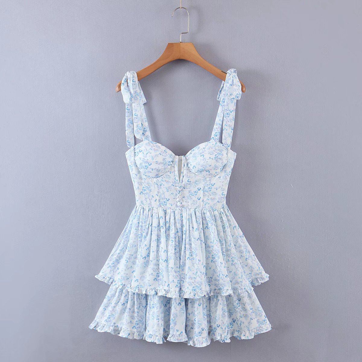 Ruffle Chiffon Mini Dress