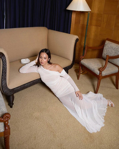 One-Shoulder Draped Maxi Dress