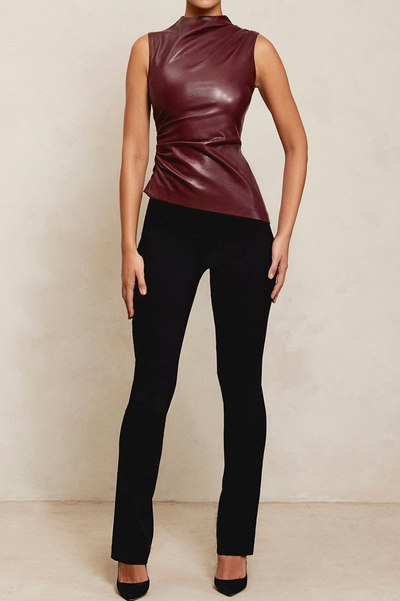 Solira | Slim-fit Leather Top
